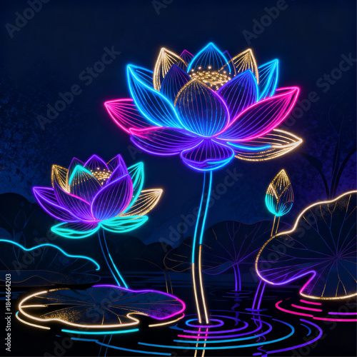 lotus_abstract_neon_vector