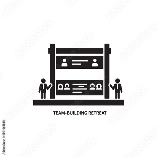 Team Building Retreat and Corporate Workshop Silhouette Icon