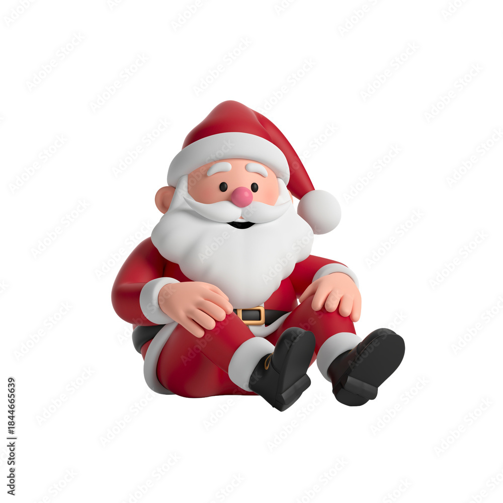 Fototapeta premium santa claus sit-down png transparent