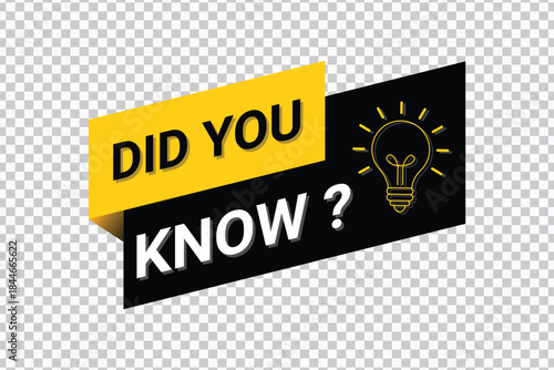 Did You Know Light Bulb Question Banner Modern Flat Knowledge Graphic