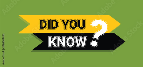 Did You Know Question Banner Ribbon Flat Design Knowledge Graphic