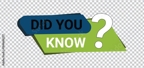 Did You Know Question Banner Flat Design Knowledge Label