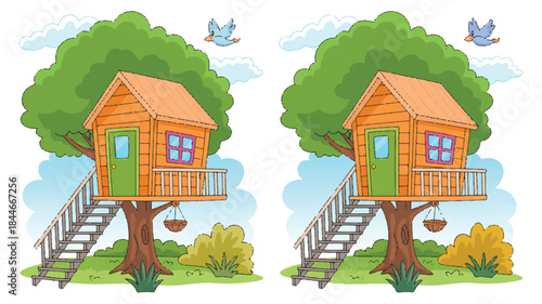 treehouse in tree on transparent background