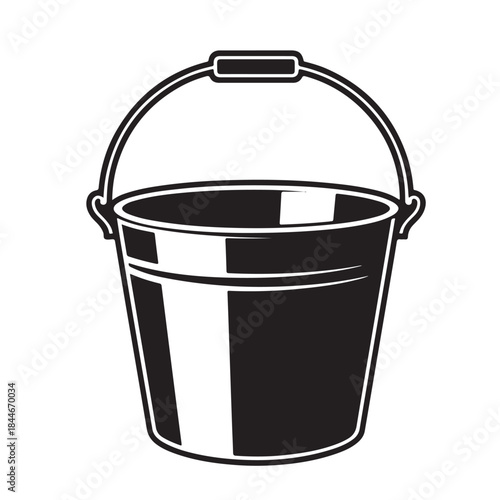 Black bucket with handle