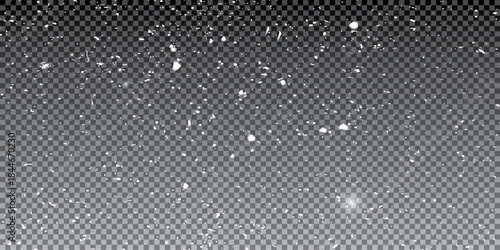 Snowflake design. Winter. Snowfall. White and blue. Scattered snowflakes. December theme. Snowy landscape