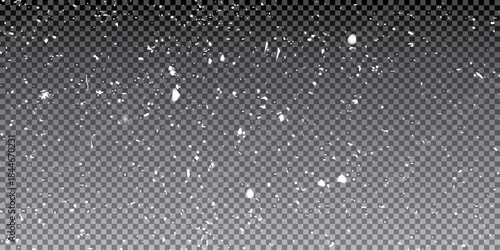 Snowflake design. Winter. Snowfall. White and blue. Scattered snowflakes. December theme. Snowy landscape