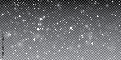 Falling snow bokeh lights winter snowfall background