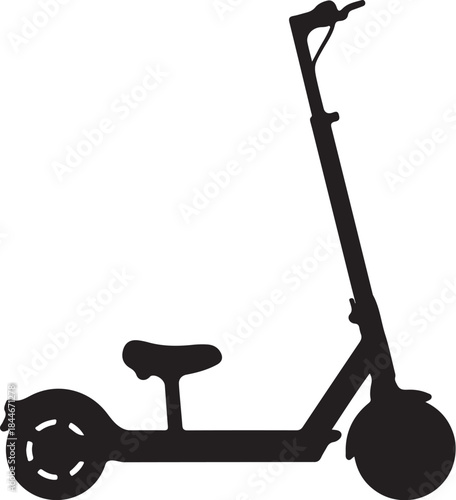 Black Silhouette of a Scooter with a Seat and Handlebar also transparent background transportation vehicle