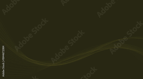 Subtle Flowing Wavy Lines on a Dark Olive Green Background
