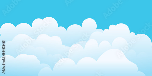 Clear sky background cloudy. Beautiful bright blue sky design. Vector illustration.