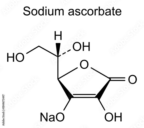 Sodium ascorbate, chemical structure of sodium ascorbate, drug substance