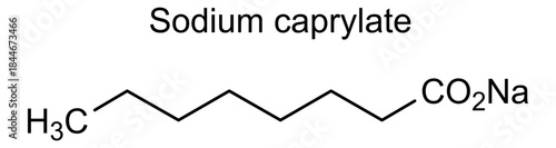 Sodium caprylate, chemical structure of sodium caprylate, drug substance