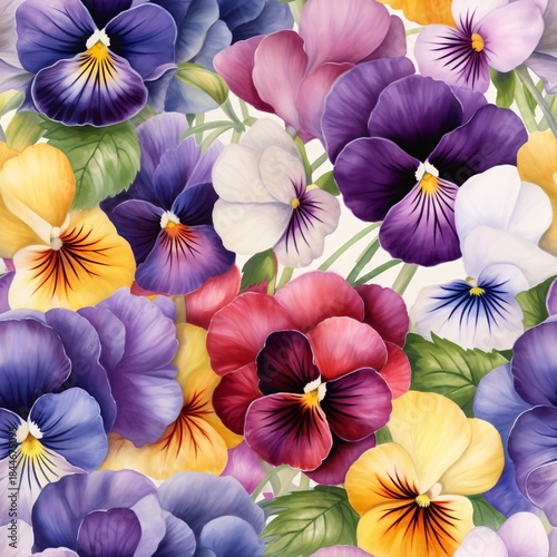 Wallpaper Mural Watercolor Flowers Seamless Pattern, Watercolor Floral pattern, Flowers Digital Paper, Spring Fowers pattern, Floral Background Torontodigital.ca