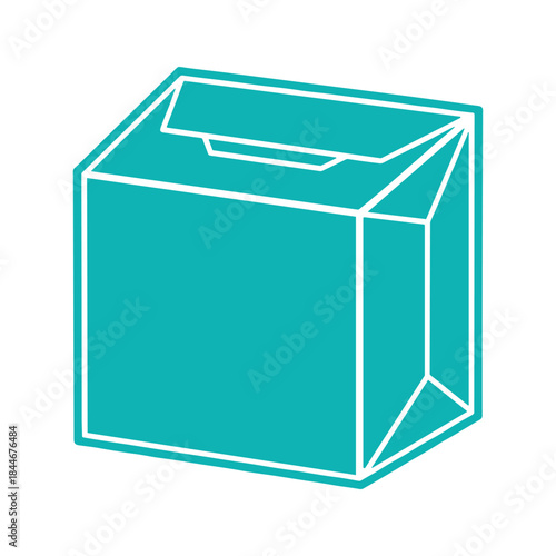 Simple illustration of a ballot box with a slot on top
