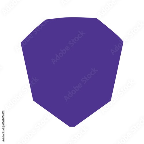 Purple heptagon shape on white background