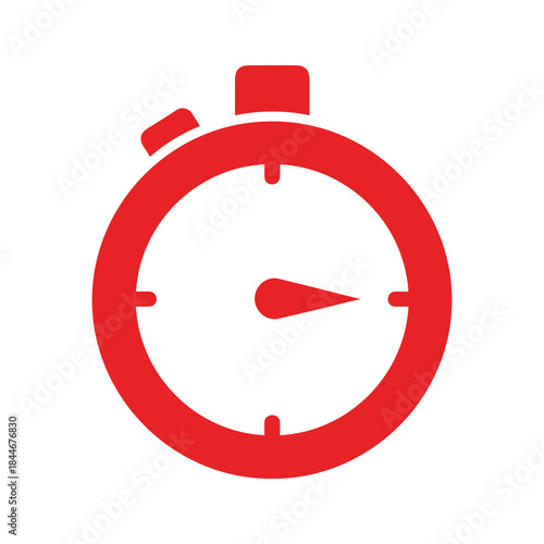 Red stopwatch icon on white background