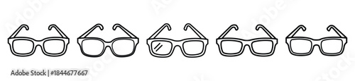 ai glasses line art icon set. ai and robotics outline icons collection.