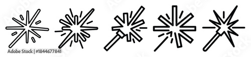 ai spark line art icon set. ai and robotics outline icons collection.