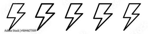 ai thunder line art icon set. ai and robotics outline icons collection.