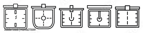 ai timeline line art icon set. ai and robotics outline icons collection.