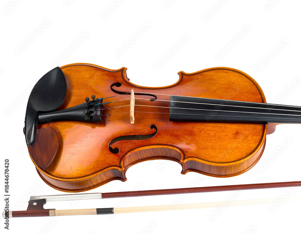 Fototapeta premium Polished string instrument with wooden body