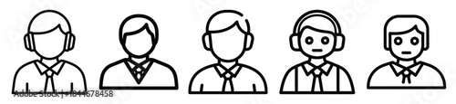 robo assistant line art icon set. ai and robotics outline icons collection.