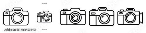 robo camera line art icon set. ai and robotics outline icons collection.