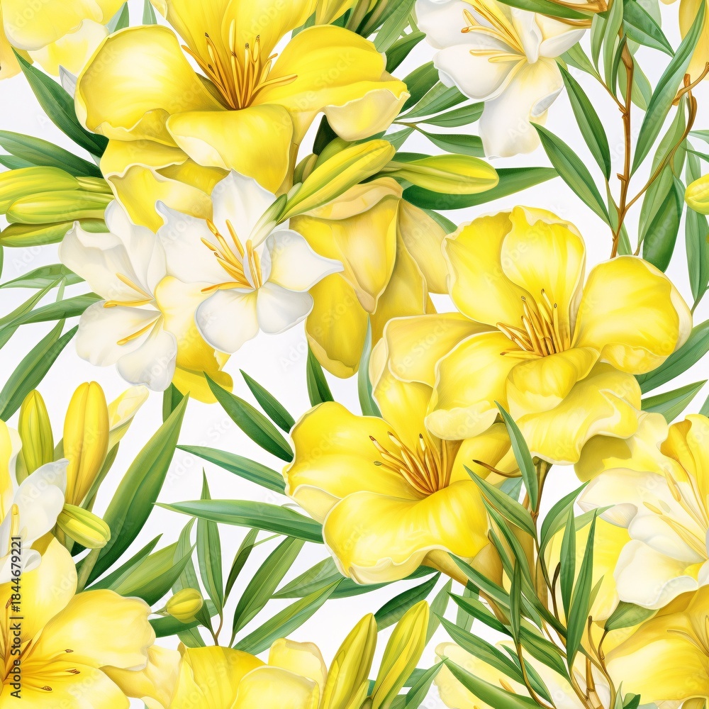 Fototapeta premium Watercolor Flowers Seamless Pattern, Watercolor Floral pattern, Flowers Digital Paper, Spring Fowers pattern, Floral Background