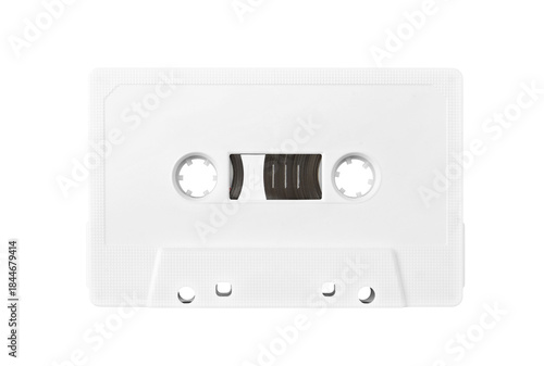 White blank music audio tape cassette isolated