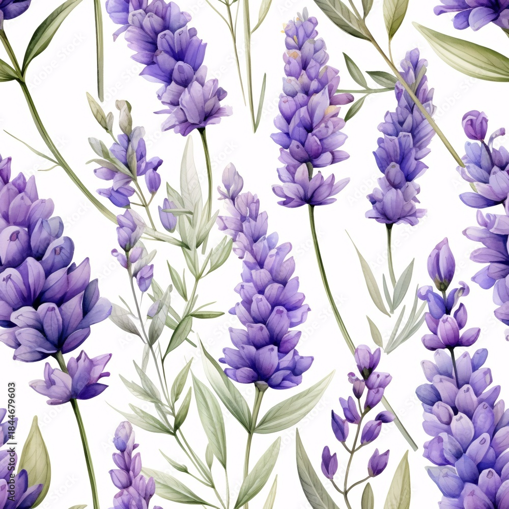 Obraz premium Watercolor Flowers Seamless Pattern, Watercolor Floral pattern, Flowers Digital Paper, Spring Fowers pattern, Floral Background