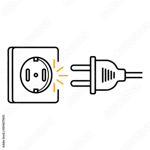 Electrical plug being inserted into a wall socket power connection