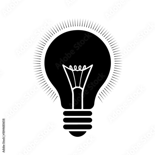 Light bulb icon isolated on transparent background