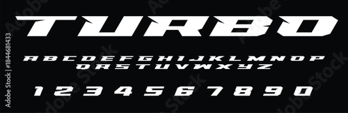 Turbo Lettering Font Alphabet Vector Design High Speed Racing Inspired Bold Dynamic Typeface for Automotive Posters Stickers Sports Cars T Shirts and Modern Motion Graphic Projects