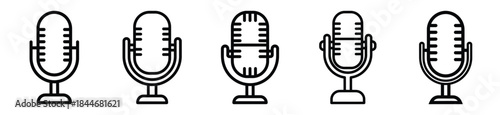 robot microphone line art icon set. ai and robotics outline icons collection.
