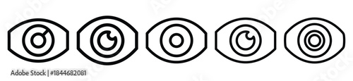 robot sensor eye line art icon set. ai and robotics outline icons collection.