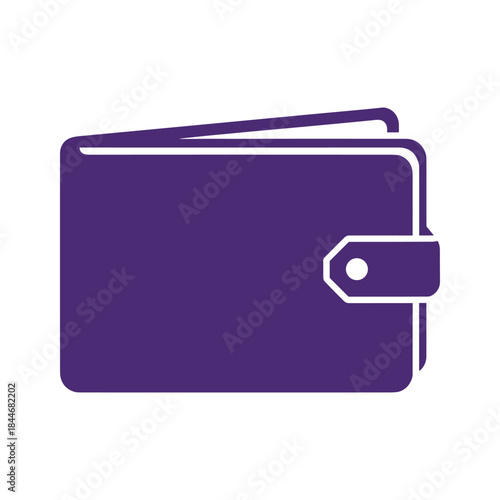 Purple wallet icon with clasp