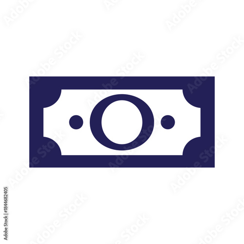 Simple vector icon of a banknote