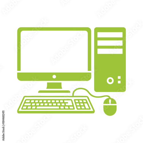 Desktop computer system with monitor, keyboard and mouse