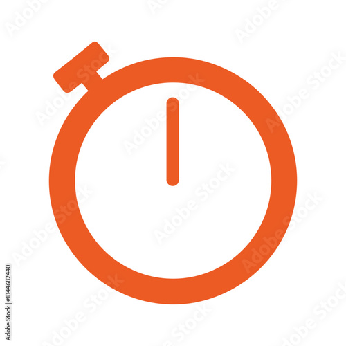 Orange stopwatch icon on white background