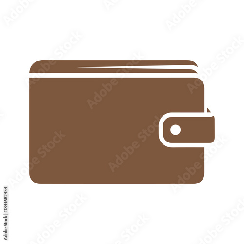 Brown leather wallet with flap closure