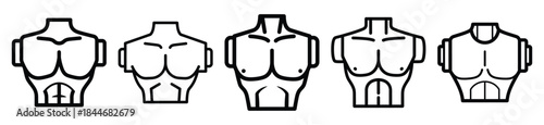 robot torso line art icon set. ai and robotics outline icons collection.