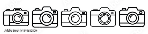 ai camera line art icon set. ai and robotics outline icons collection.