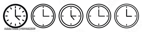 ai clock line art icon set. ai and robotics outline icons collection.