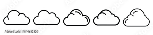 ai cloud line art icon set. ai and robotics outline icons collection.