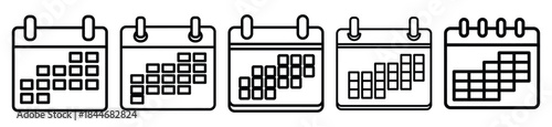 ai calendar line art icon set. ai and robotics outline icons collection.