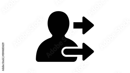 Green 3D vector arrow icon symbol for web business and user navigation