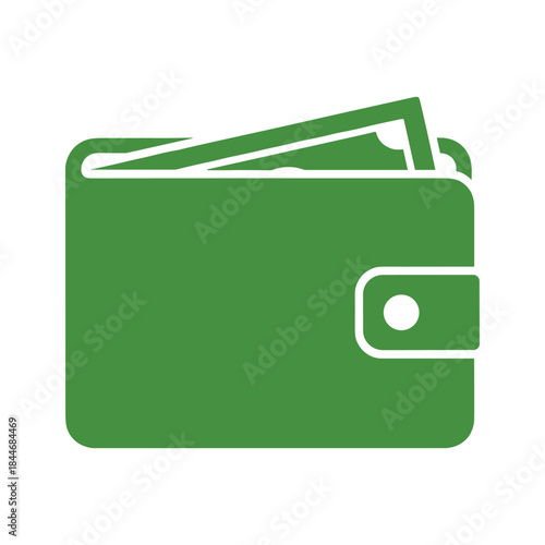 Green wallet with cash inside