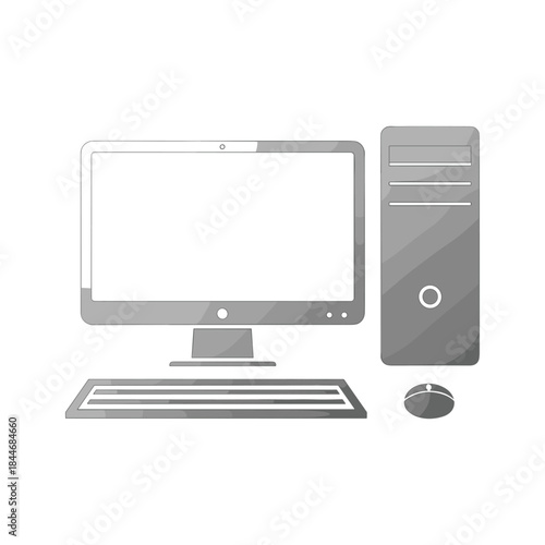 Computer system with monitor, keyboard and mouse