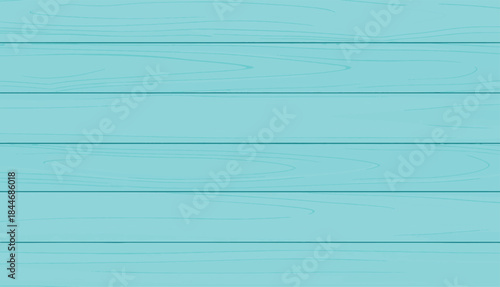 Light turquoise wooden plank texture background in vector style. Seamless horizontal wood pattern with soft grain lines, perfect for summer designs, beach themes, packaging, stationery, wallpapers.