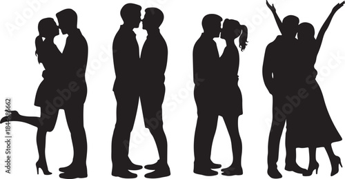 Couple in love icon set. valentines day design element. love symbol